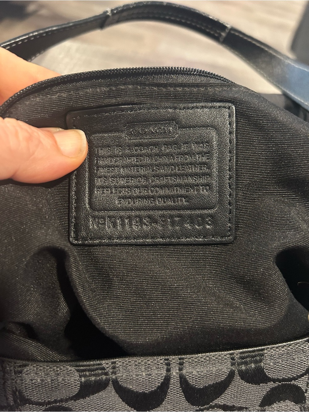 Coach SoHo Signature Buckle Hobo bag Black Jacquard Canvas Leather Trim Y2K - Picture 7 of 16